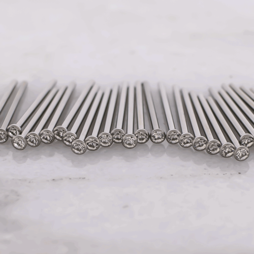 40pc 18G Titanium nose pin with bezel set premium crystal