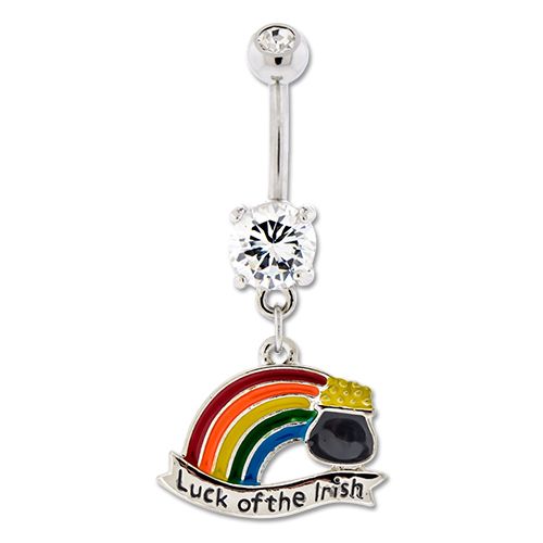 LUCK OF THE IRISH RAINBOW BELLY RING