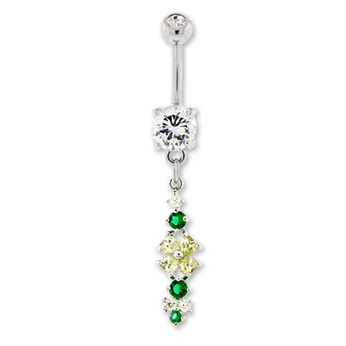 GEM CLOVER BELLY RING