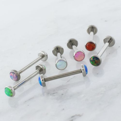 16G TITANIUM BARBELL W/ OPAL DISC