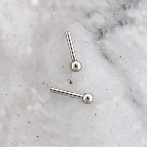 Titanium Internally Threaded Barbell - 18G fixed end