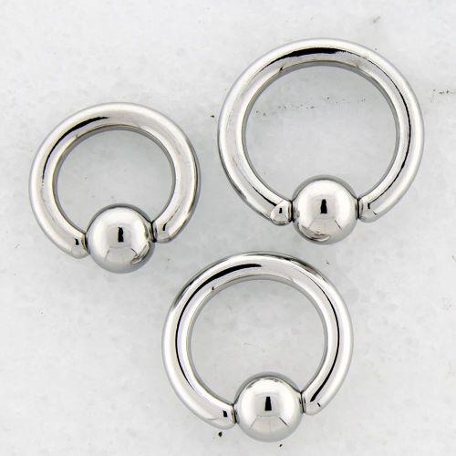 10G HAND POLISHED STEEL CAPTIVE BEAD RINGS