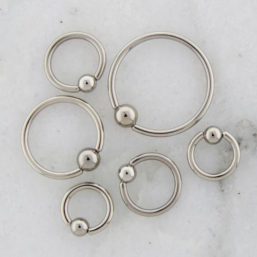 14G HAND POLISHED CAPTIVE BEAD RINGS