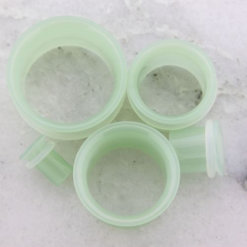 Pair Mint Borosilicate Glass Tunnels