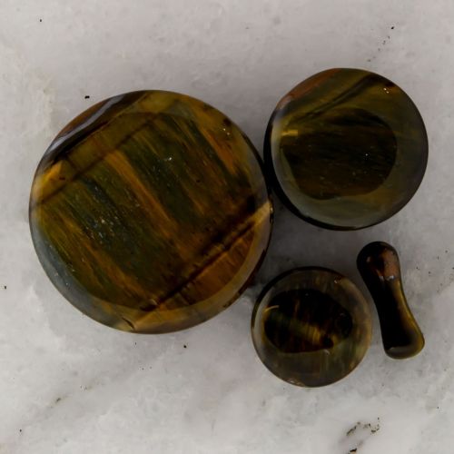 BLUE TIGER EYE STONE PLUGS