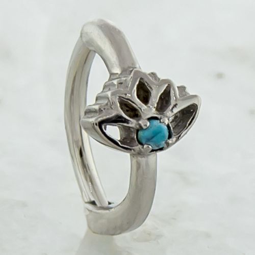 LOTUS FLOWER WITH TURQUOISE DYED HOWLITE ROOK CLICKER