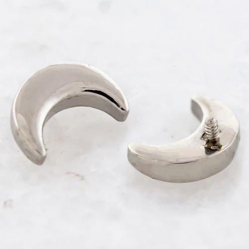 Steel Internally Threaded End - Crescent Moon 16G-18G