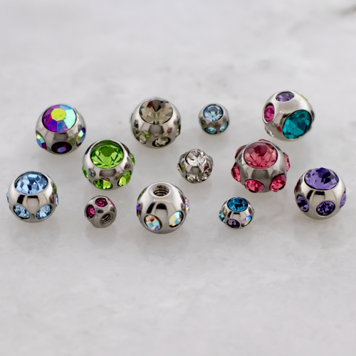 Steel Externally Threaded End - Satellite Gem Balls 16G