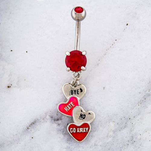 BITTERSWEET HEARTS NAVEL RING