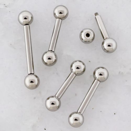 10G STEEL EXTERNALLY THREADED BARBELLS