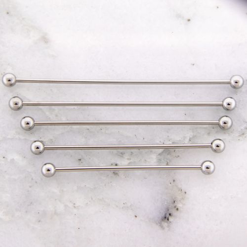 14G STEEL EXTERNALLY THREADED EXTRA LONG BARBELLS