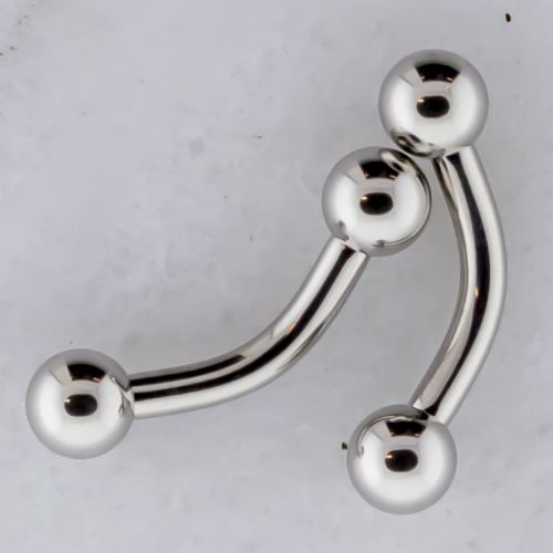 10G & 12G STEEL EXTERNALLY THREADED CURVED BARBELLS