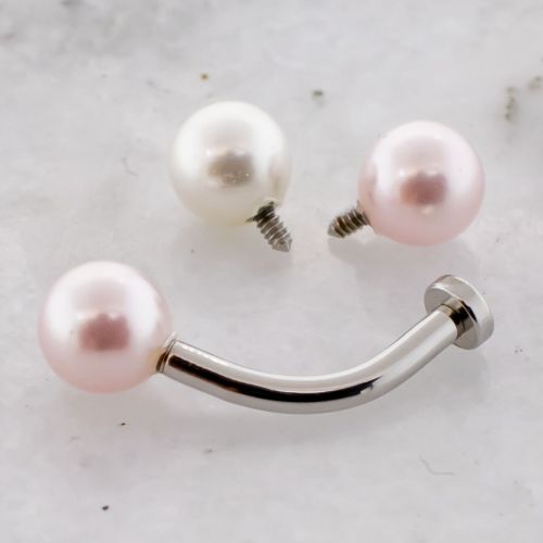 14G STEEL FLOATING NAVEL W/ PEARL BALL