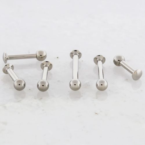 TITANIUM MICRO BACK LABRET WITH PLAIN BALLS