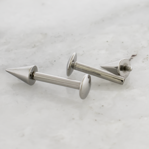 14G Steel Labret With Spike/Cone