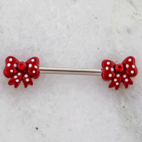 POLKA DOT BOW NIPPLE BARBELL