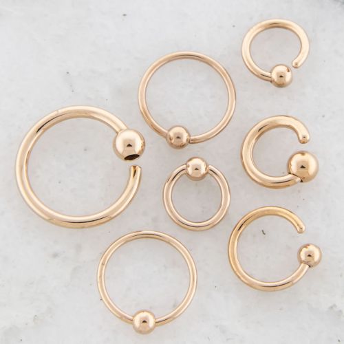 14G-20G ROSE GOLD PVD FIXED BEAD CBR