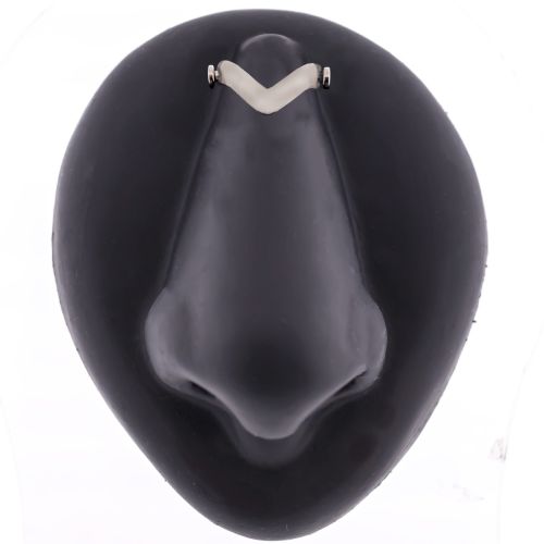 16G Titanium Internal Nose Bridge Cuff V Shape