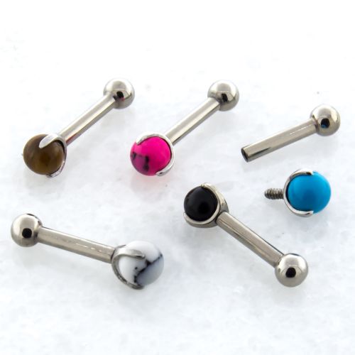 18G STEEL BARBELL W/ CLAW STONE