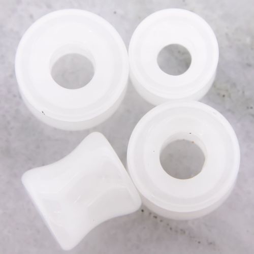 Pair White Quartz Double Flare Tunnel