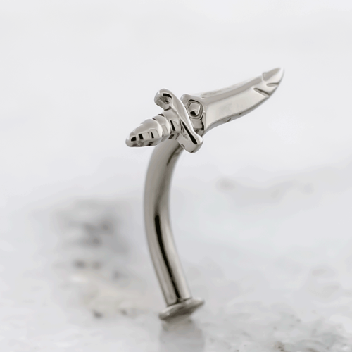 Titanium Threadless Floating Navel w/ Sword End