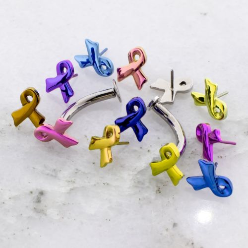 Titanium Threadless Floating Navel with Ribbon