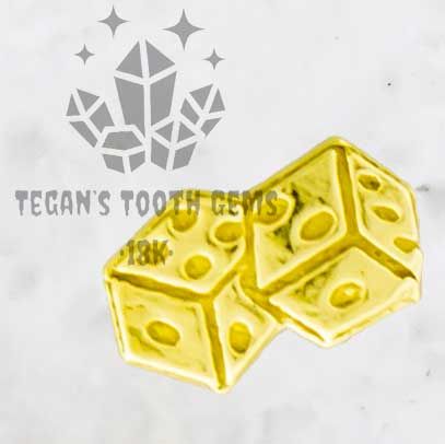 TEGAN'S TOOTH GEMS 18KT GOLD DICE