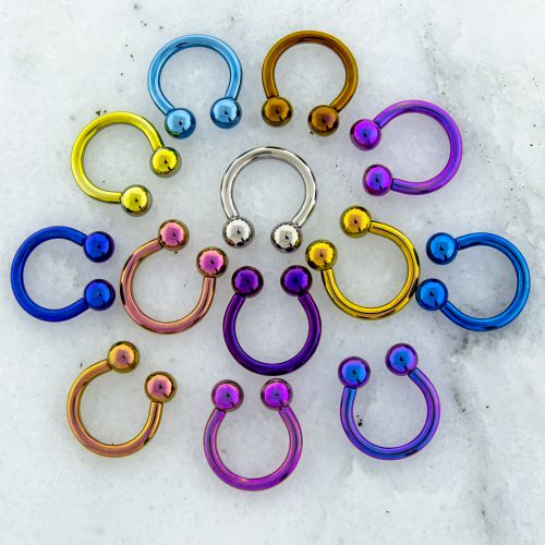 Titanium Internally Threaded Horseshoe - 16G w/Balls