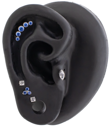 Titanium Internally Threaded- Trinity- Arctic Blue- Ear Curation