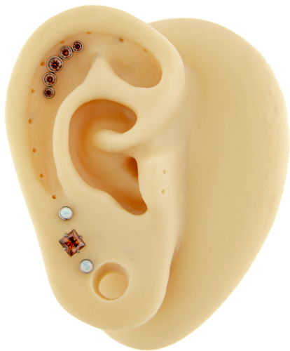 Titanium Internally Threaded- Roxie- Caramel- Ear Curation