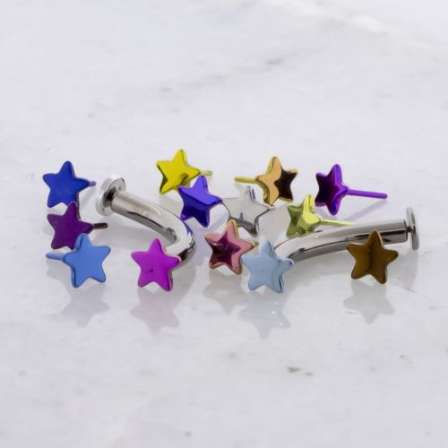 Titanium Threadless Floating Navel with Star End