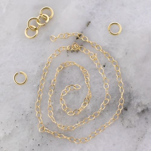 14Kt gold, 0.7mm Tiny Link