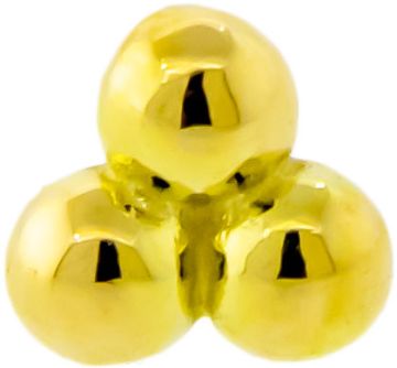 18K GOLD THREADLESS TRINITY BEAD ATTACHMENT-3MM-18KT YELLOW GOLD