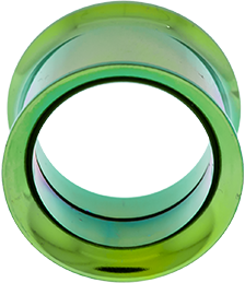 INTERNALLY THREADED DOUBLE FLARE TUNNEL 16MM GREEN ANODIZE