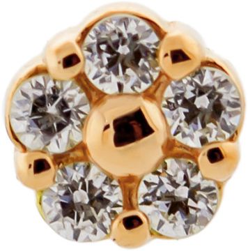 18KT GOLD THREADLESS MICRO FLOWER HEAD SET WITH PREMIUM ZIRCONIA-WHITE-18KT ROSE GOLD