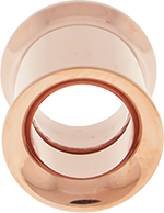 INTERNALLY THREADED DOUBLE FLARE TUNNEL 00G ROSE GOLD PVD COATED