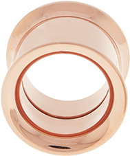 INTERNALLY THREADED DOUBLE FLARE TUNNEL 13MM ROSE GOLD PVD COATED