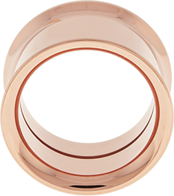 INTERNALLY THREADED DOUBLE FLARE TUNNEL 19MM ROSE GOLD PVD COATED