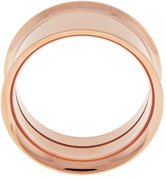 INTERNALLY THREADED DOUBLE FLARE TUNNEL 25MM ROSE GOLD PVD COATED