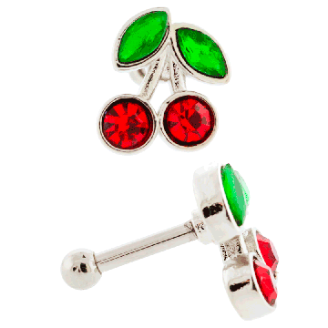 GEM CHERRY TRAGUS BARBELL-RED