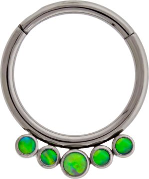 16G FIVE OPAL TITANIUM HINGED SEGMENT RING-10MM (3/8