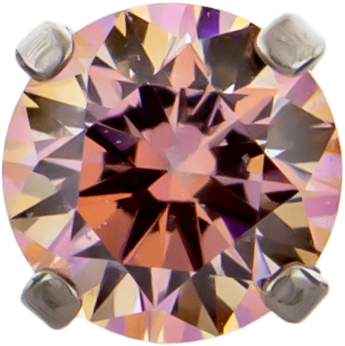 Titanium Threadless Prong Set Round Premium Zirconia-3MM-FANCY MORGANITE