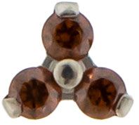 16G/18G TITANIUM GEM TRINITY REPLACEMENT HEADS W/ PREMIUM ZIRCONIA-1.2MM (16G)-2MM-CARAMEL