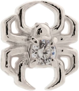 18KT GOLD THREADLESS SPIDER END WITH GEM-WHITE-18KT WHITE GOLD