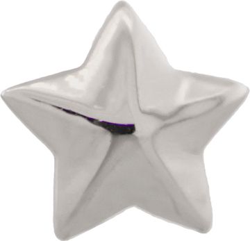 18K GOLD THREADLESS STAR ATTACHMENT-18KT WHITE GOLD